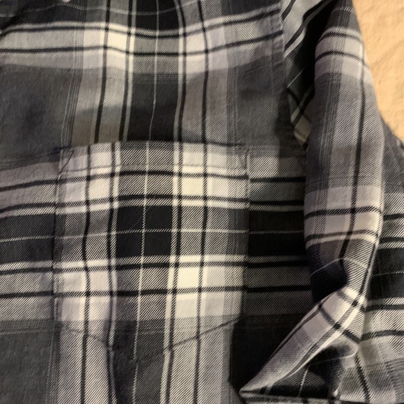 MEC grey, white and black plaid button up shirt - Picture 3 of 8